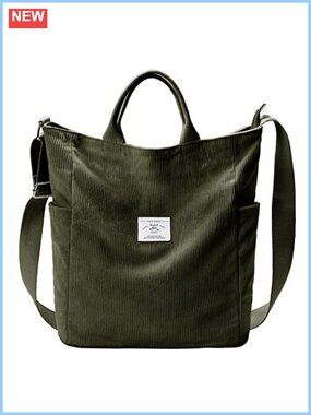 Corduroy Tote Bag Large Slouchy Hobo Crossbody Messenger Bag